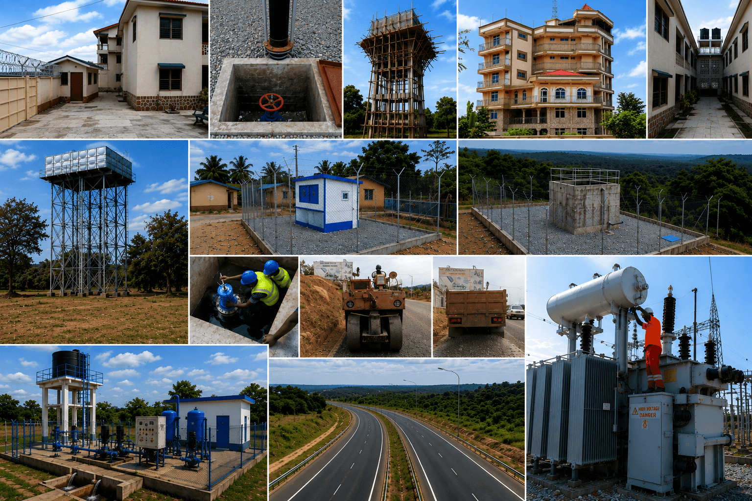 A selection of Hydrocom infrastructure projects delivered across Ghana